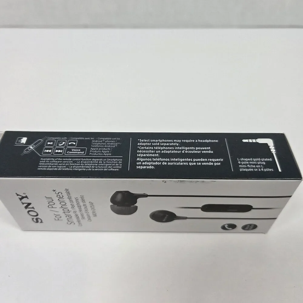 Sony MDREX15AP In Ear Stereo Headphones & Microphone Black MDREX15AP/BZ (2 Pack)